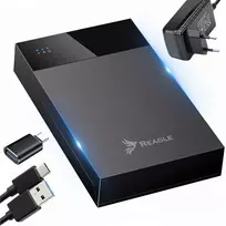 Kišenė Reagle 2,5 3,5 disko korpusas HDD SSD disko kišenė šakotuvas USB SATA III iki 20TB maitinimo šaltinis 24W