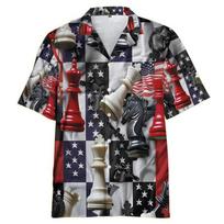 Fashion Game Chess Color 3D Print Shirt Men Women Shirts Single-Breasted Short Sleeve Hawaiian Shirts Blouse Men's Lapel Blouse 6XL gray