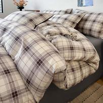 Medvilninis tvilo languotas patalynės komplektas: Paklodė, Antklodės užvalkalas, Skalbiamas mašinoje, 3/4 dalių variantai Pair of pillowcases gray