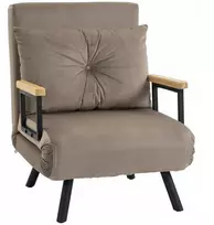 Sofa Išskleidžiamas fotelis Homcom, lova svečiams, iki 120 kg, šviesiai rudas