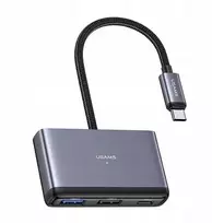 Usams Hub 5in1 adapteris Usb 2.0/usb 3.0/usb-c/tf/sd pilkas