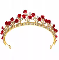 Rožė karūna blizganti mergina krištolinė karūna tiara nuotakos išleistuvių moteris