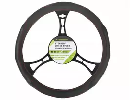 Vairo užvalkalas 35-37 cm "s" perforuotas, juodas+raudoni siūlai
