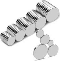 Delaga, 40 mažų magnetų rinkinys, 5 skirtingų dydžių, neodimio magnetai, itin stiprūs, 6 x 2 mm, 8 x 2 mm, 10 x 2 mm, 12 x 2 mm, 15 x 2 mm, mini magnetai magnetinei lentai, šaldytuvui, baltajai lentai, biurui, "pasidaryk pats" projektams