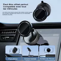 New&teck telefono laikiklis su siurbtuku ir pasukamu užraktu, [10 magnetų] laikiklis, skirtas Magsafe automobiliui, [sulankstomas ir 360°] visiems išmaniesiems telefonams ant lygaus paviršiaus (juodas, K10a)