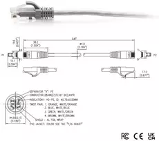 C2g Cat6a itin lankstus plonas ethernet kabelis, idealiai tinkantis maršrutizatoriui, modemui, internetui, wifi dėžutėms, XBOX, Ps5, Smart Tv, Sky Q, Ip kamerai, itin dideliam interneto greičiui - pilkas