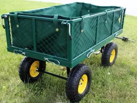 Didelis sodo vežimėlis transportavimo priekaba karutis atlenkiami šonai 300 kg xxl