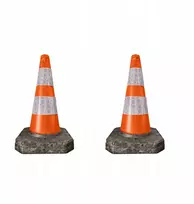 Serwis Budowy kelio kūgis, Pvc stulpelis, dvi atšvaitinės juostos, apsauga, 54 cm