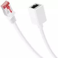Deleycon 1 m Cat6 Patch kabelio ilgintuvas Ethernet Lan tinklo kabeliui interneto kabelis - Rj45 kištukas į Rj45 lizdą S/ftp Pimf 250 Mhz varinis - baltas
