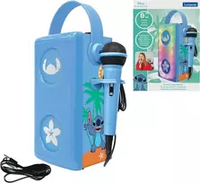 Kompiuterio kolonėlės Lexibook, Disney Stitch Btp185dz šviečiantis belaidis bluetooth® garsiakalbis su mikrofonu, įvairiaspalviai šviesos efektai, Sd/tf kortelės lizdas, įkraunama baterija, mėlynas