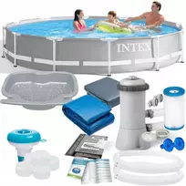 DIDELIS ŠEIMOS BASEINAS SODE SU KARKASU INTEX 366x76 MEGA RINKINYS + DOVANA