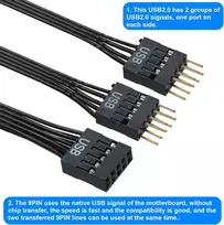 Mzhou pagrindinės plokštės usb skirstytuvas, usb 2.0 9pin usb skirstytuvas nuo 1 iki 2, usb pagrindinės plokštės adapteris 9 kontaktų linijų prailginimo prievadas usb skirstytuvas, skirtas pc 17.6 cm usb antraštės skirstytuvas