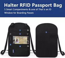 Chuertech kaklo piniginė vyrams ir moterims, paso organizatoriaus krepšys, rfid, apsauginis krepšys, kelionės reikmenys, bilietų krepšys, krūtinės kišenė išmaniajam telefonui, kelionės dokumentams, pinigams, juoda, dviejų dalių