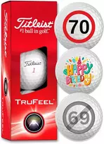 Titleist Trufeel gimtadienio golfo kamuoliukai, 3 vnt. pakuotė, golfo dovanos golfo žaidėjams, dovanos idėja