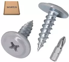 Skir'co (50 vnt.) dažyti 4,2 x 19 mm sriegikliai medienai, ph modifikuota skėtinė galvutė, metalinis varžtas (baltas aliuminis ral 9006)