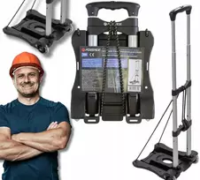 Forsage platforminis sulankstomas transportavimo vežimėlis sandėliui 40kg + tvirtinimo gumos