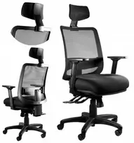 Ergonomiška biuro kėdė Daren, juoda, su juosmens atrama