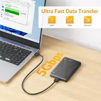 Kietasis diskas Idsonix 2.5 colio kietojo disko dėklas Usb 3.0, skirtas 7 mm/9.5 mm Sata Iii Ssd Hdd su Uasp palaikymu, be įrankių išorinis dėklas, juodas