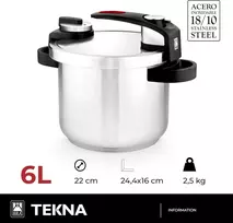 Monix Bra tekna greitpuodis, nerūdijantis plienas, modernus, 6 litrų, pilkas
