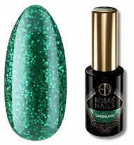 Hibridinis nagų lakas su blizgučiais Flash Žalias Greenland No 448 Boska Nails