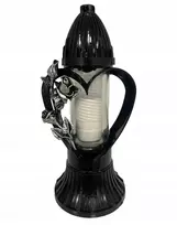 Žvakė širdis 3d su stikliniu vamzdeliu, rožė, 31 cm, balta, moderni, meniška