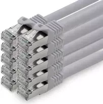 1.0m - pilka - Cat.7 - tinklo kabelis patchcable lancable ethernet (komplektas) - 10gbase-t - 10000mbps - Cat7 S-ftp dvigubai ekranuotas Pimf 600mhz