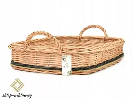 Didelė 41 cm pintų vytelių padėklas su plokšte