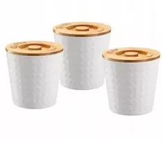 Klausberg Plieniniai virtuviniai indai arbatai, cukrui, kavai, balti, Kb-7487