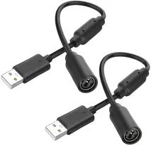 Meiriyfa usb breakaway kabelis, suderinamas su XBOX 360 kabelių valdikliais, 2 vnt. pakaitinis dongle usb breakaway kabelis (juodas, 25 cm)