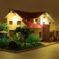 Sieninis šviestuvas Evemodel modelio geležinkelio led žibintų lempos sieniniai šviestuvai H0 mastelis 12 V mini sodo dekoras (šiltai balta) 10 vnt.