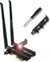 Ubit Wifi 6 Ax210 Pcie Wlan kortelė | Maks. 5374Mbps su Bt 5.3 | 802.11ax trijų dažnių belaidis adapteris su Mu-mimo, Ofdma, itin mažu vėlavimu | Palaiko tik Windows 10/11 64 bitų