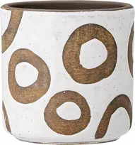 Bloomingville Avo 82048990 vazonas terakota ruda / balta 12 cm x 12 cm x 12 cm