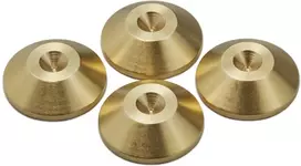 Televizorius Precisiongeek 20 mm skersmens žalvariniai smailiai ir padeliai hifi kolonėlėms, stovams, spintelėms, garso juostoms