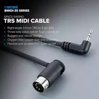 Boss bmidi-1-35 - 30cm - vietą taupantis 3.5mm trs į 5-pin midi kabelis su daugiakryptėmis jungtimis - aukštos kokybės jungtis pedalams