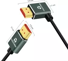 Thsucords itin plonas 8k hdmi kampinis jungties 2.1 90 laipsnių kairiojo kampo kabelis 1 m, lankstus plonas didelės spartos kabelis, palaiko 4k @120hz, 8k @60hz, suderinamas su Roku tv/hdtv/ps5/blu-ray