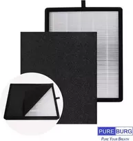 Pureburg pakaitinių filtrų rinkinys, suderinamas su Zigma Aerio-300 ir Medion Md 10444 bei Md 10378 oro valytuvais, aktyvuota anglis ir H13 True Hepa