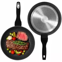 Meyerhoff Essential keptuvė su nepridegančia danga, 28 cm, indukcinė, dujinė, tradicinė, marmuro imitacija