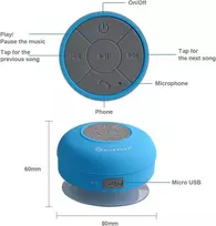 Kompiuterio kolonėlės Neuftech mini nešiojama vandeniui atspari belaidė bluetooth stereo dušo kolonėlė su siurbtuku ir įmontuotu mikrofonu bluetooth 3.0 (mėlyna)