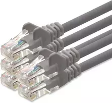 1 m - pilka 5 vnt. - lan tinklo kabelis cat.5 premium kokybės ethernet patch kabelis, suderinamas su cat6 / cat6a / cat7