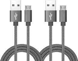 Micro Usb kabelis, 2 vnt., 0.6m, nailono pynė, greitas įkrovimas