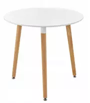Modernus baltas stalas valgomajam virtuvei - 80cm