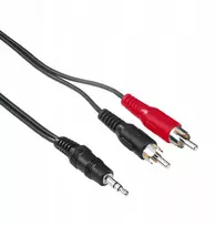 Kabelis 1x Mini Jack 3,5mm - 2x Cinch Rca 2m. Hama