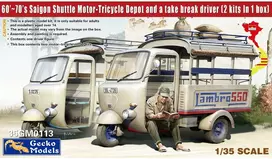 Hobilt Gecko Models Lambretta motoriniai triračiai Saigone, 2 modeliai 1/35, 35GM0113