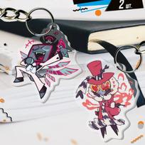 Acrylic Key Buckle for Charlie Alastor Vox Carmilla Carmine Adam The Exorcist Q Version Anime Peripheral Ornaments Creative Gift 2psc black