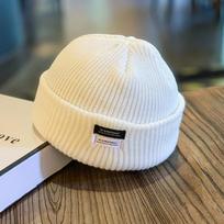 Men's Skull Cap Urban Street Fashion Knit Beanie Winter Warm Yuppie Style M 56-58cm white