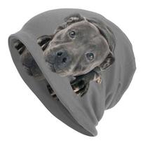Staffordshire Bull Terrier Skullies Beanies Caps For Men Women Unisex Streetwear Winter Warm Knitting Hat Adult Bonnet Hats One Size gray