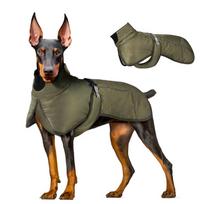 Dobermanas Rudens Žiemos Šilti Drabužiai Dideliems Šunims Vandeniui Atspari Didelio Šuns Liemenė Striukė Storesnis Augintinio Šuns Kailis Buldogas Labradoro Apranga 6XL žalia