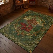 Retro Tamsios Spalvos Riterio Kardas ir Drakonas Kilimas Viduramžių Kilimas Renesanso Tematikos Kilimas Svetainės Miegamojo Sofos Kilimas Namų Dekoras 80X120CM