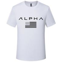 JAV ALPHA Naujo tipo minkšti apvalios iškirptės kasdieniai trumpomis rankovėmis marškinėliai vyrams Karšti gręžiniai pagrindiniai marškinėliai vyriškas švarkas M white