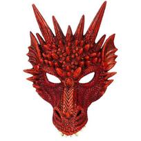 Unisex Suaugusiųjų 3D Drakono Kaukė Karnavalo Vakarėliui Siaubo Veido Kaukė Cosplay Išgalvoto Kostiumo Rekvizitai Helovinui CDN One Size raudona